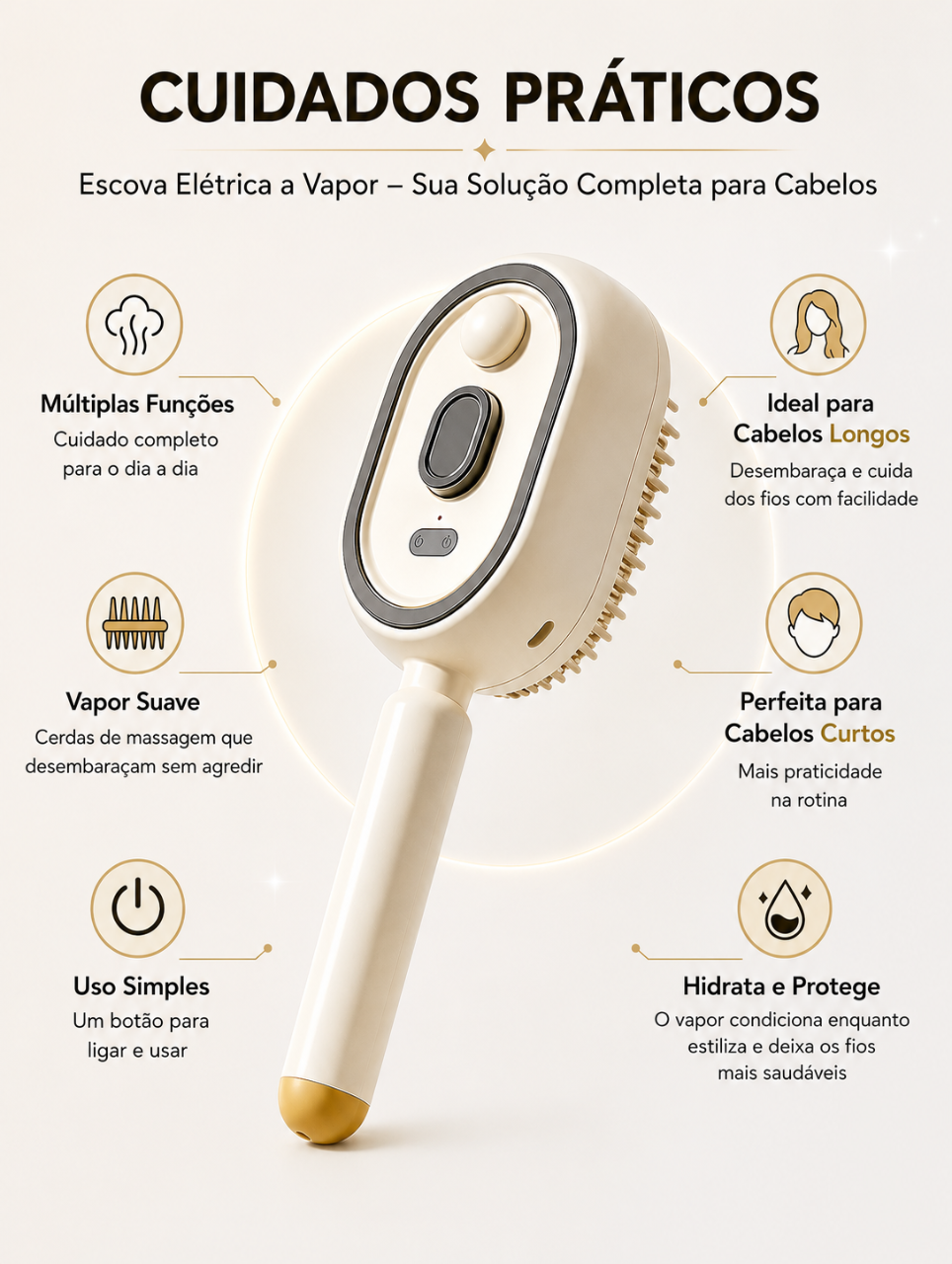 Cuidados práticos e funções do produto