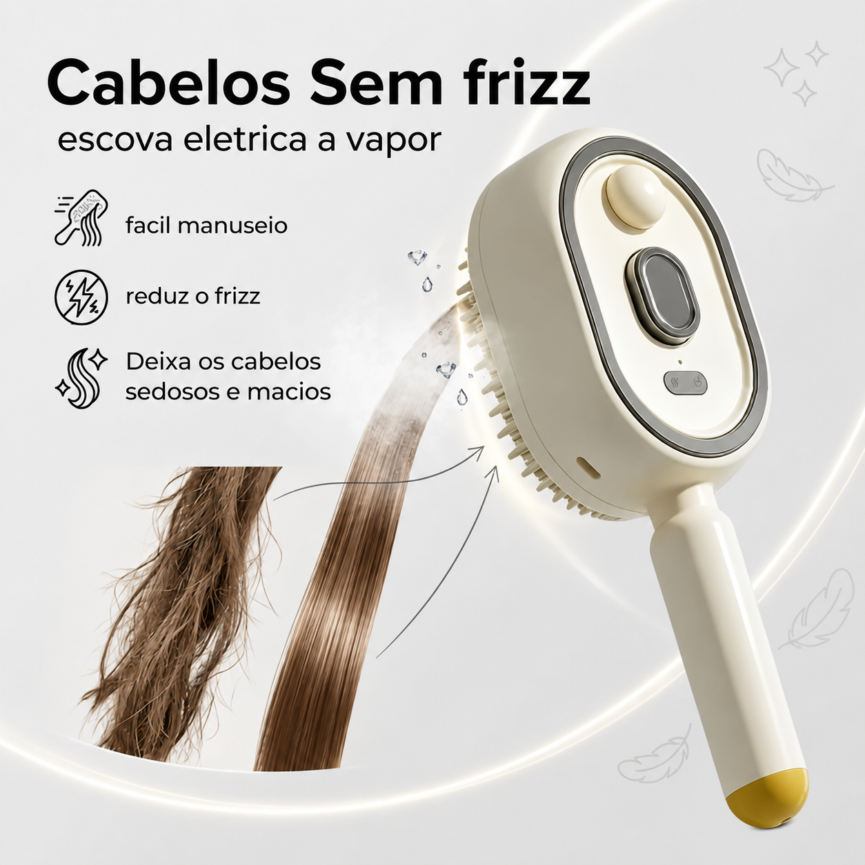 Cabelos sem frizz - antes e depois